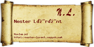 Nester Lóránt névjegykártya