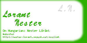 lorant nester business card