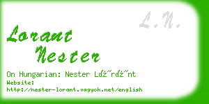 lorant nester business card